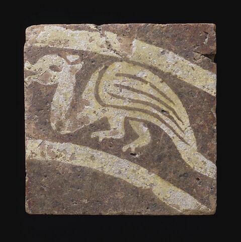 Carreau de pavement bicolore : dragon ou guivre