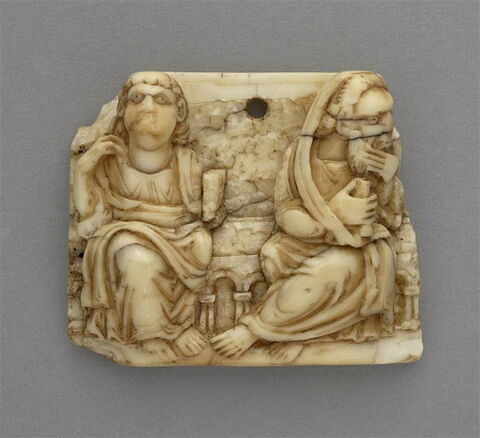 Fragment d'autel portatif : deux apôtres