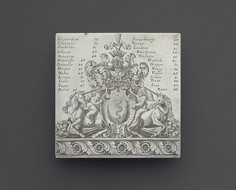 Cadran solaire horizontal de type Butterfield aux armes de la famille Colbert, image 3/3