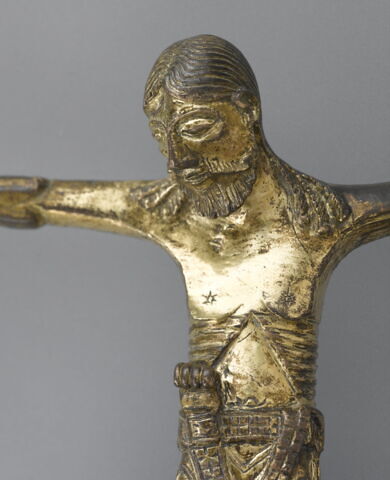 Figure d'applique : Christ en croix en bronze doré, image 5/6