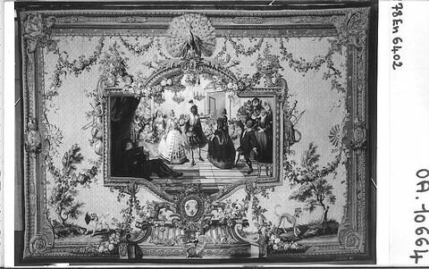 Le Bal de Barcelone, de la tenture de l'Histoire de Don Quichotte aux armes de la famille d'Argenson du  comte d'Argenson, image 17/17