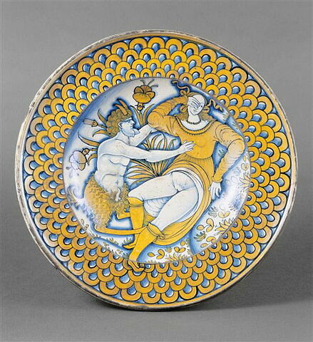 Grand plat rond : femme et satyre, image 6/6