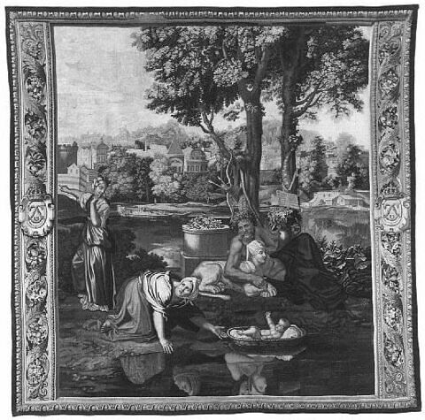 Moïse exposé sur les eaux, de la tenture de l'Histoire de Moïse, image 4/4