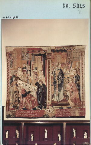 Deux miracles de l’hostie : La  mort d’un sacrilège et La Punition d’un mauvais prêtre, de la tenture L'Histoire du saint Sacrement, image 5/7