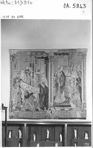 Deux miracles de l’hostie : La  mort d’un sacrilège et La Punition d’un mauvais prêtre, de la tenture L'Histoire du saint Sacrement, image 6/7