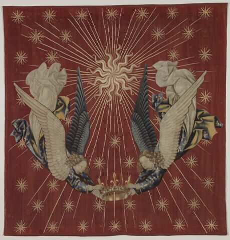 Dais de Charles VII : deux anges tenant une couronne, image 4/13