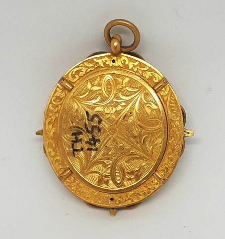 Miniature sur émail dans un cadre en laiton doré : Louis XIV (ou Gaston d'Orléans), image 2/2