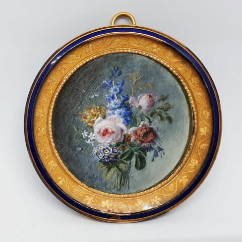 Miniature ronde : bouquet de fleurs