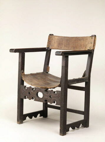 Fauteuil à assise et dossier en cuir, image 2/3