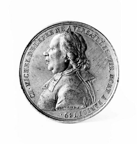 Médaille : L'abbé de l'Epée, cliché de droit