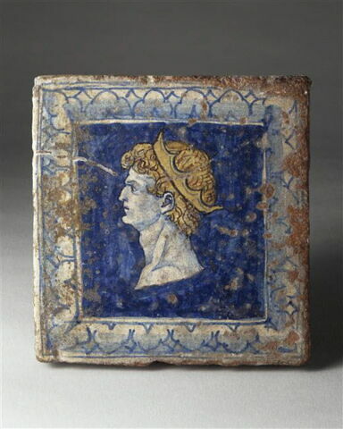 Carreau carré : buste d'empereur, image 3/4