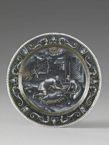 Assiette : Le Mois de décembre, d'un ensemble de neuf assiettes, Les Mois (N 1290 à N 1298)