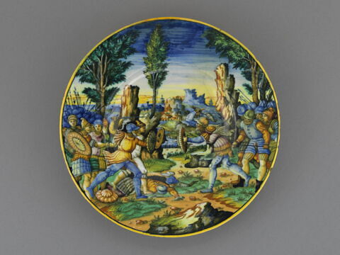 Assiette : le combat de Macchabée et d'Antiochus