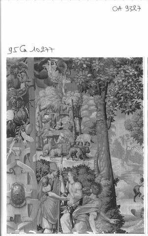 Saint Mammès venant se livrer au tribunal du gouverneur de la Cappadoce, de la tenture de l'histoire de saint Mammès, image 9/10
