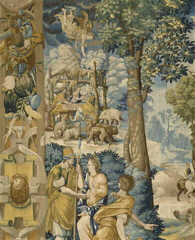 Saint Mammès venant se livrer au tribunal du gouverneur de la Cappadoce, de la tenture de l'histoire de saint Mammès, image 3/10