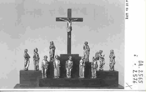 Statuette d'un ensemble de douze provenant d'une châsse : saint abbé, image 3/3