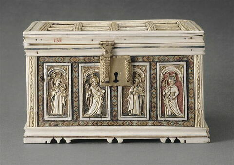 Coffret - boîte à jeux : scènes religieuses, saints, anges musiciens, image 2/9