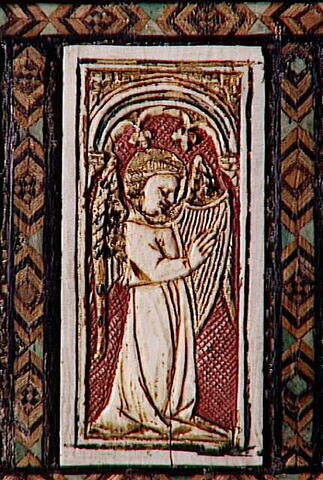 Coffret - boîte à jeux : scènes religieuses, saints, anges musiciens, image 5/9