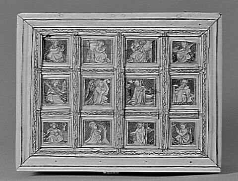Coffret - boîte à jeux : scènes religieuses, saints, anges musiciens, image 6/9