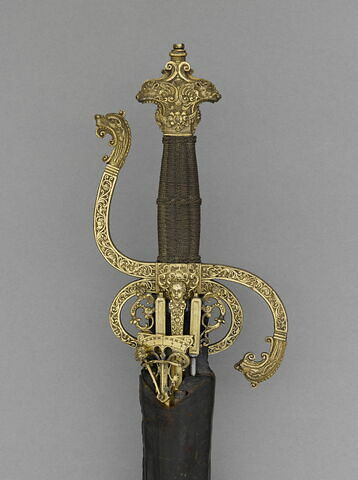 Epée  avec fourreau et accessoires (Trousse : hausse à canon, fil à plomb, dégorgeoir, vrille, tige graduée), image 3/6