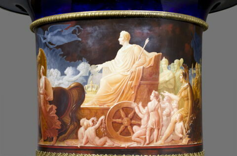 Grand vase Médicis : entrée à Paris du roi Charles X après son sacre, d'une paire avec MR XIV 624, image 2/10