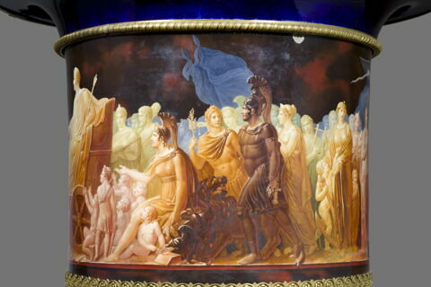 Grand vase Médicis : entrée à Paris du roi Charles X après son sacre, d'une paire avec MR XIV 624, image 3/10