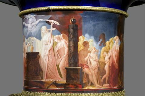 Grand vase Médicis : entrée à Paris du roi Charles X après son sacre, d'une paire avec MR XIV 624, image 6/10