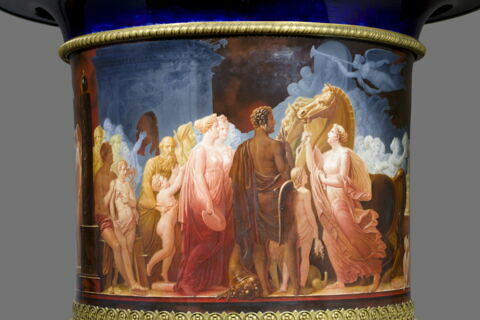 Grand vase Médicis : entrée à Paris du roi Charles X après son sacre, d'une paire avec MR XIV 624, image 7/10