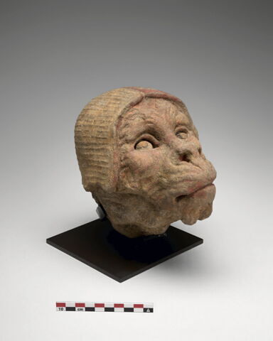 Tête de singe avec un bonnet rouge et blanc, image 2/8