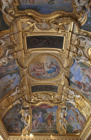 Plafond : Salle des Saisons - Diane et Actéon, au dessus de la corniche, côté sud, image 6/7