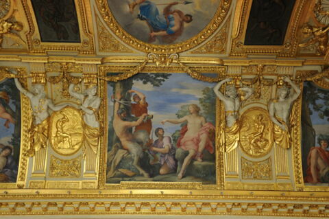Plafond : Salle des Saisons -Apollon et Marsyas, au dessus de la corniche, côté ouest, image 4/7
