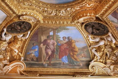 Plafond : Salle de Septime Sévère - Les députés du Sénat apportant la pourpre à Cincinnatus, au dessus de la corniche, côté nord., image 2/6
