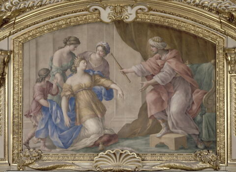 Plafond : Salle des Antonins - Esther et Assuérus, au dessus de la corniche, côté sud,, image 5/5