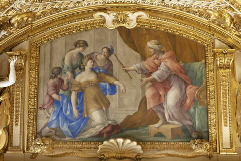Plafond : Salle des Antonins - Esther et Assuérus, au dessus de la corniche, côté sud,, image 4/5