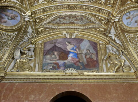 Plafond : Salle des Antonins - Judith et Holopherne, au dessus de la corniche, côté nord,, image 4/8