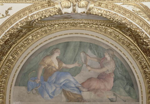 Plafond : Salle des Antonins - La Prudence et la Prévoyance, au dessus de la corniche, côté ouest, au centre., image 6/6