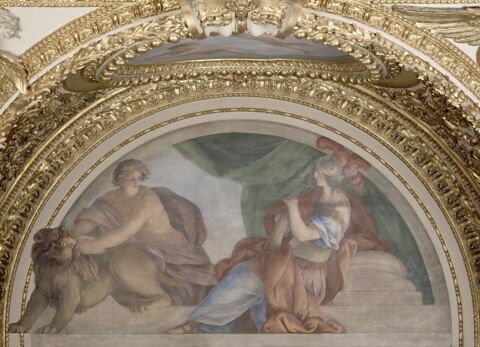 Plafond : Salle des Antonins - La Tempérance et la Paix, au dessus de la corniche, côté est, au nord, image 7/7