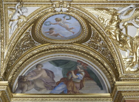 Plafond : Salle des Antonins - La Tempérance et la Paix, au dessus de la corniche, côté est, au nord, image 6/7