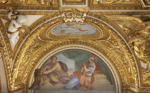 Plafond : Salle des Antonins - La Tempérance et la Paix, au dessus de la corniche, côté est, au nord, image 3/7