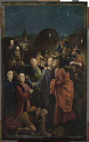 Le Baiser de Judas et l'Arrestation du Christ avec Dreux I Budé  et son fils Jean présentés par saint Christophe