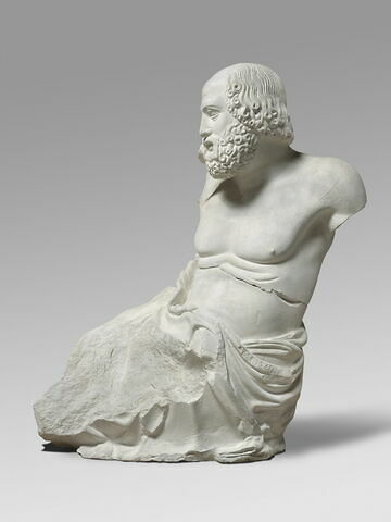 Tirage de la figure N du fronton est du temple de Zeus à Olympie, dite 