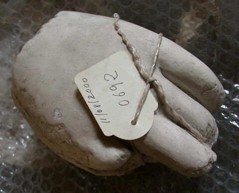 Tirage d’un fragment de main gauche tenant un fruit, image 2/2