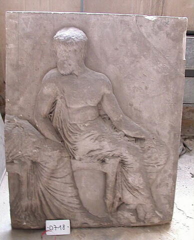 Tirage d’une plaque de la frise est du Parthénon représentant les jambes d'Athéna et Héphaïstos