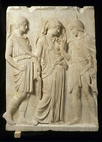 Relief, Hermès, Orphée et Eurydice