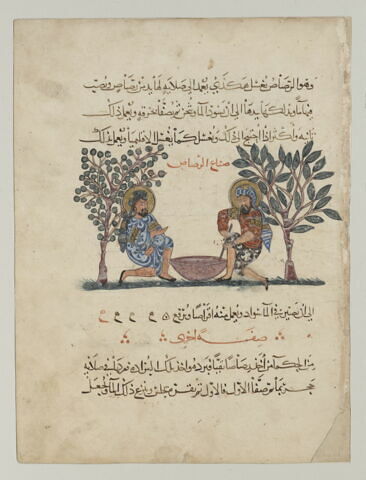 Broyage à l'eau du minerai de plomb (page d'une traduction arabe du 