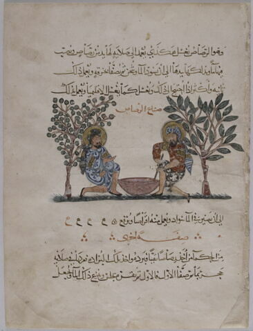 Broyage à l'eau du minerai de plomb (page d'une traduction arabe du 