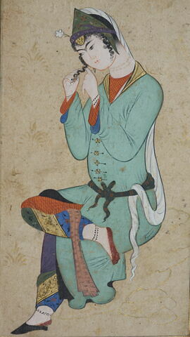 Jeune femme arrangeant ses cheveux (page d'album), image 6/8