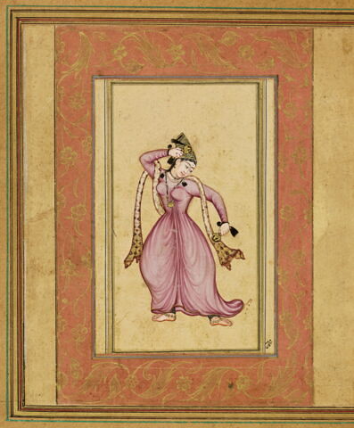 Danseuse moghole ; Dame moghole (page d'album), image 3/13
