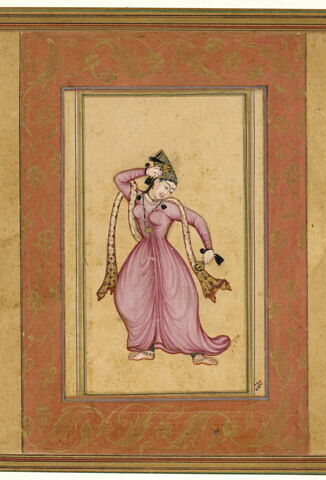 Danseuse moghole ; Dame moghole (page d'album), image 12/13