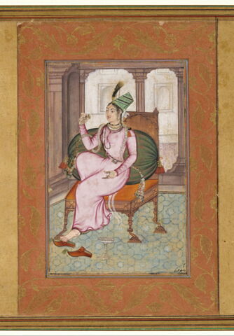 Danseuse moghole ; Dame moghole (page d'album), image 13/13